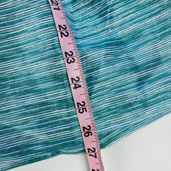 NWT Minuet Blue Teal Sparkle Tinsel Fit & Flare Strapless Mini Dress - Picture 16 of 16